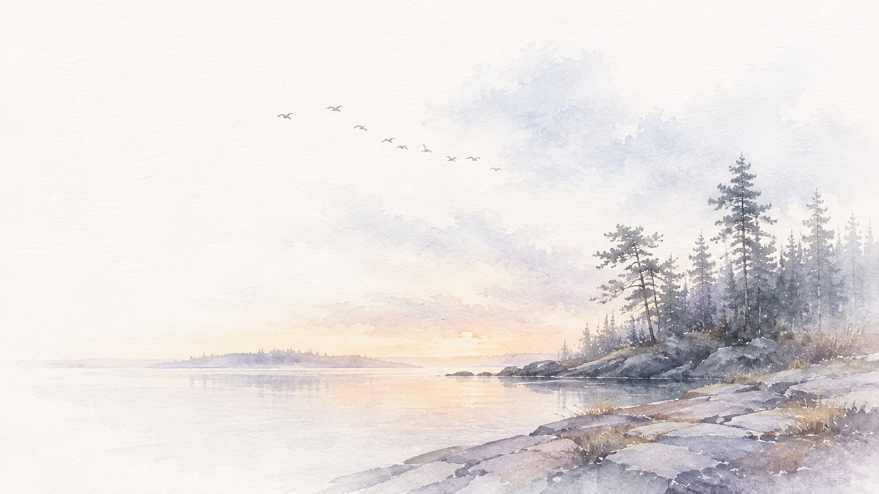 Georgian Bay shoreline at dusk